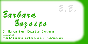 barbara bozsits business card
